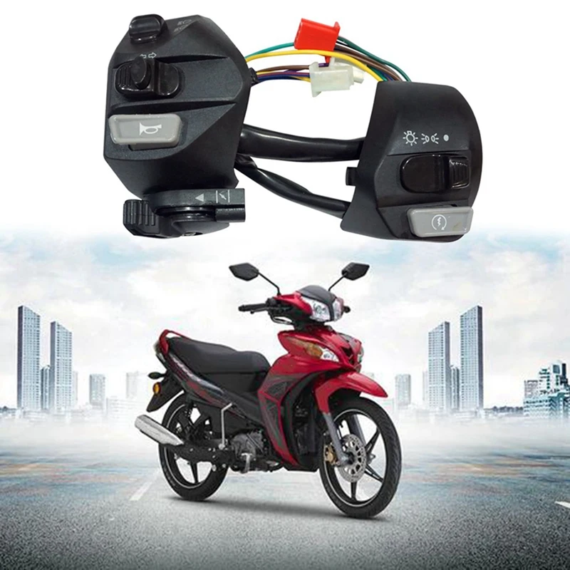 6 Set 22Mm Motorcycle Switches ON/OFF Button Handlebar Ontrol Horn Turn Signal Start Switch For Yamaha MIO LC135