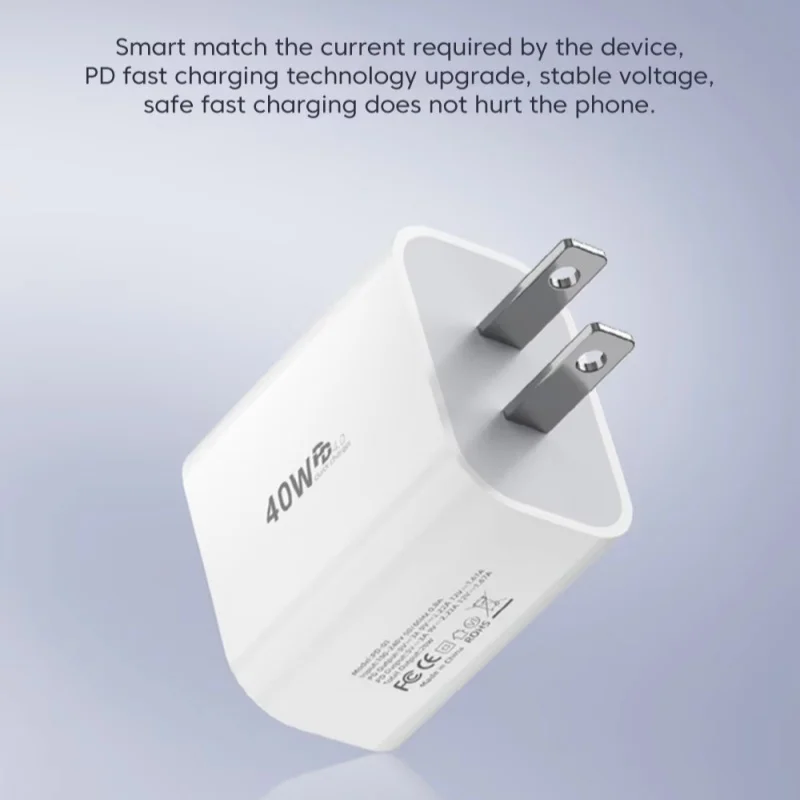 Elough 40W Dwuportowa Ładowarka USB C Szybkie Ładowanie QC3.0 PD Typ C Adapter Szybkiego Ładowania Telefonu Dla iPhone Xiaomi Samsung Huawei — zdjęcie produktu 2