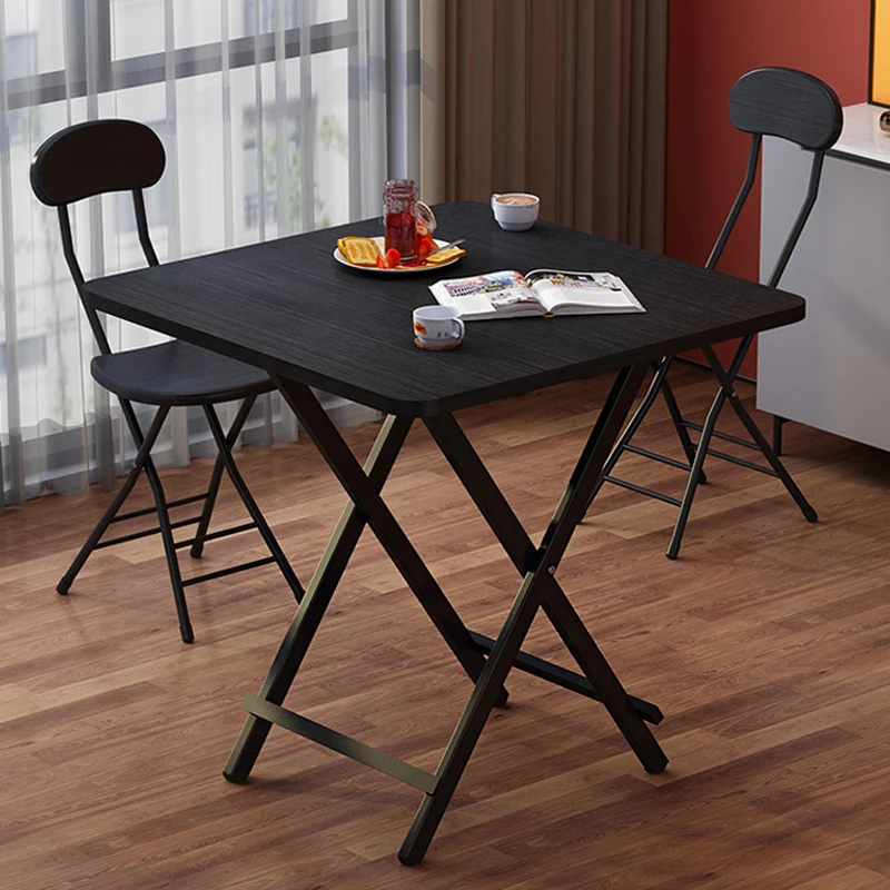Modern wooden folding dining table multifunctional square dining apartment small folding telescopic