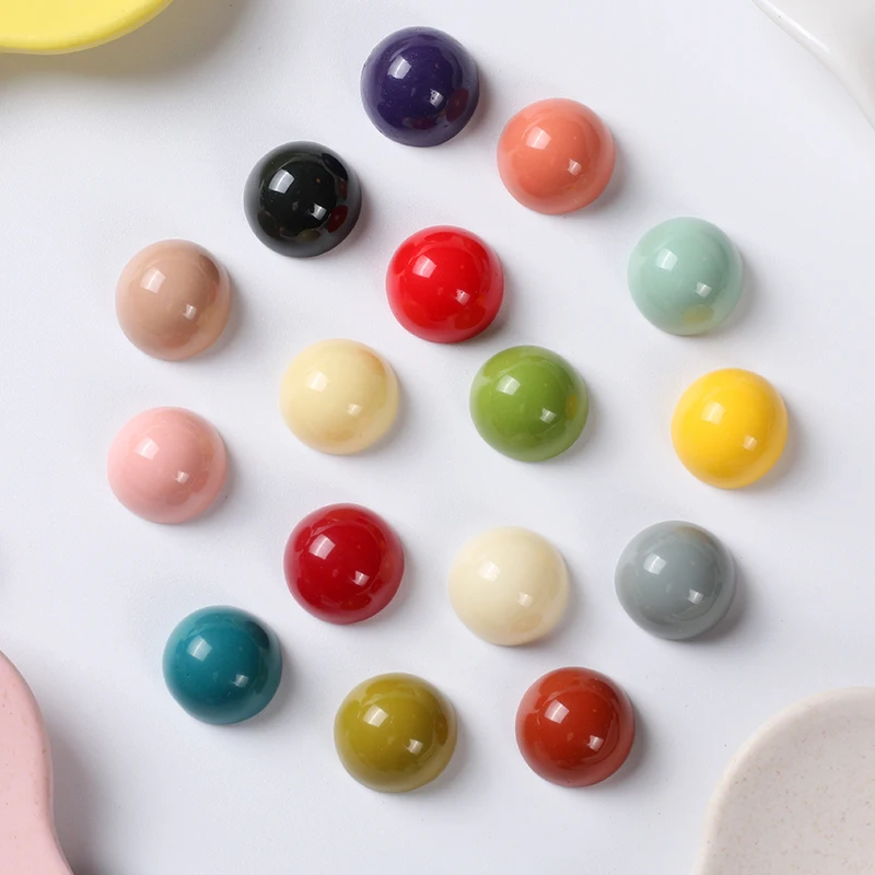 20pcs Resin  Candy Color Smooth Solid Semicircle  Charms Pendants for Jewelry Making Earrings DIY Crafts Accessories