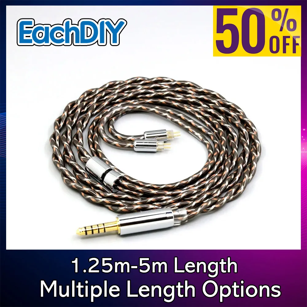 

TypeX Shielding 7n 25AWG OCC Litz Earphone Cable For 0.78mm 2pin IEM BA Westone W4r UM3X UM3RC JH13 High Step 8903