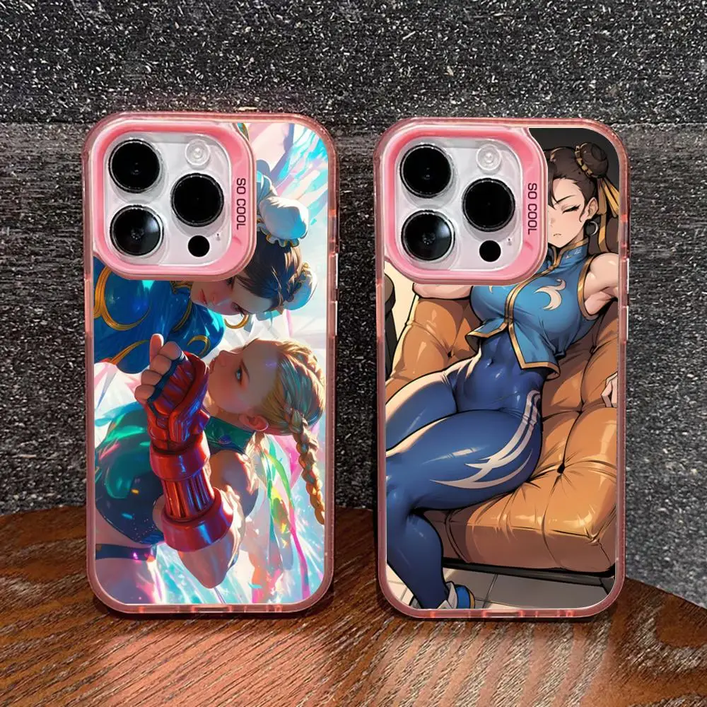 Street Fighter Chun-Li Phone Case pink IMD IMD Colorful Silver Suitable soft case for iPhone 16 15 14 13 12 11 XS Pro Max