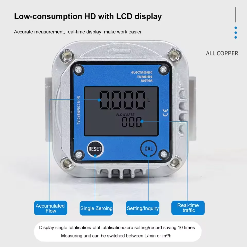 High Precision Gas Flow Meter Digital LCD Display Roots Flowmeter for Liquefied Natural Gas Oxygen Industry-Grade DN15/20/25