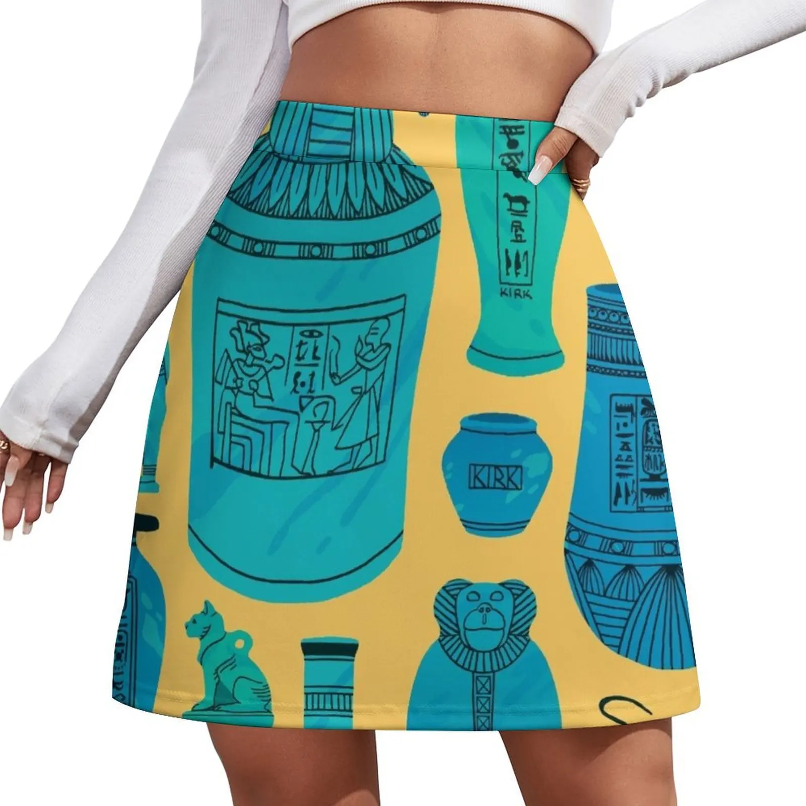 Egyptian Faience Mini Skirt new in clothes korean clothes ladies Mini Skirt