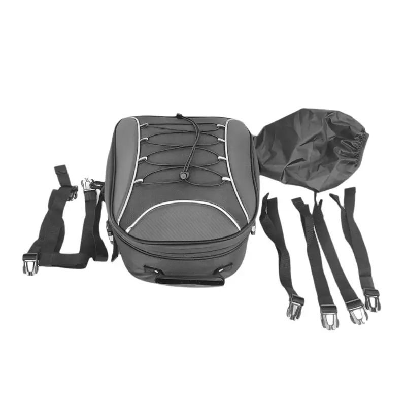 Compact Durable Motorcycle Back Seat Storage Bag, 30L Helmet-Luggage Expandable Backpack For Travel