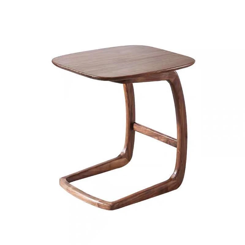 

Simple ash wood C-shaped edge sofa, all solid wood corner sofa, movable bedside table