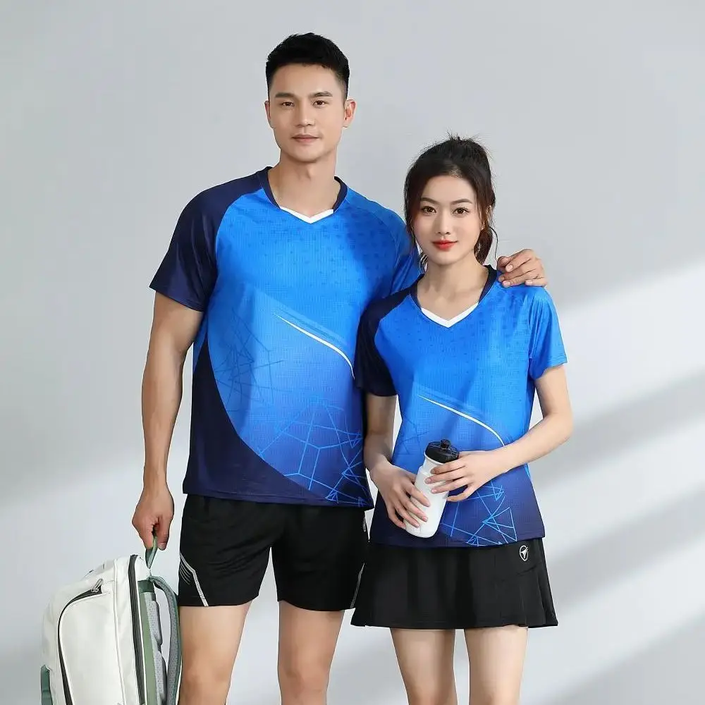 New Couple Badminton T-Shirt Kids Table Tennis Jerseys Short Sleeve Breathable Men Tennis Shirt Summer Ping-pong Fitness Clothes