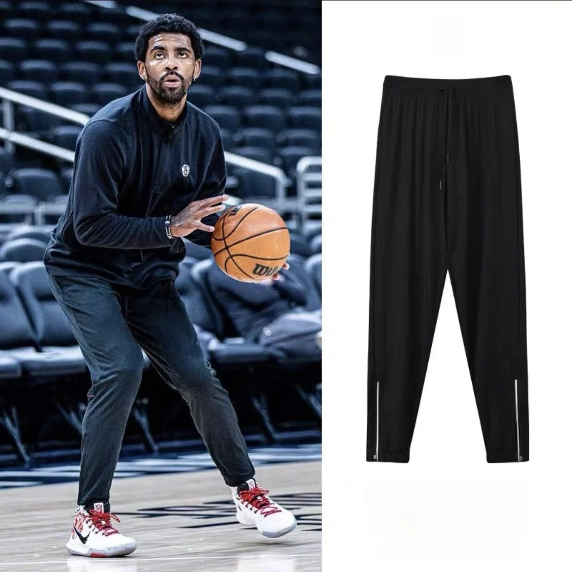 

Owen's Men's Woven Baskeall Training Fitn Pants Ice Silk Cool Qui Dry Long Trousers Youthful Sle Straight Leg Harlan