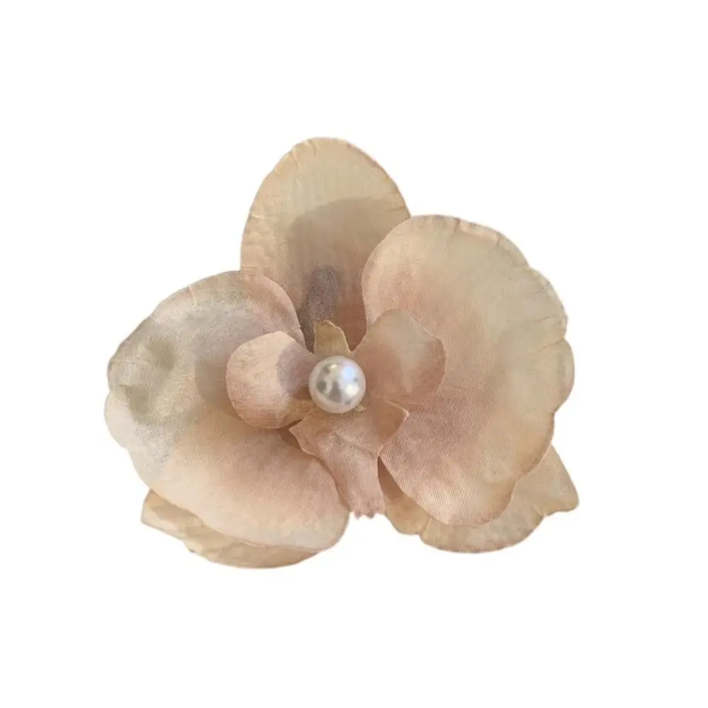 

Cloth Butterfly Flower Hair Clip Butterfly Orchid Pearl Orchid Flower Hairpin Bohemian Style Seaside Vacation Headwear