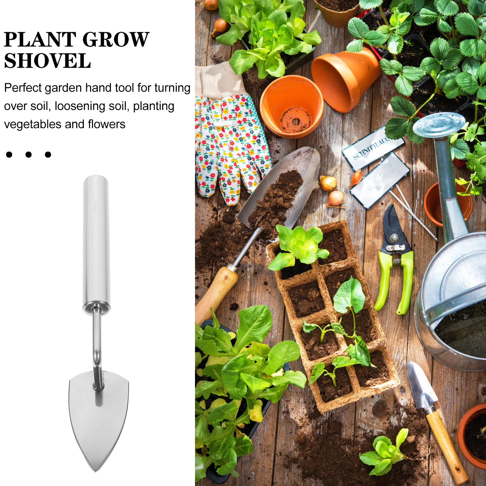 

Stainless Steel Handheld Shovel Premium Soil Loosening Tool For Garden Planting Weeding Cultivation Outdoor Digging Tool