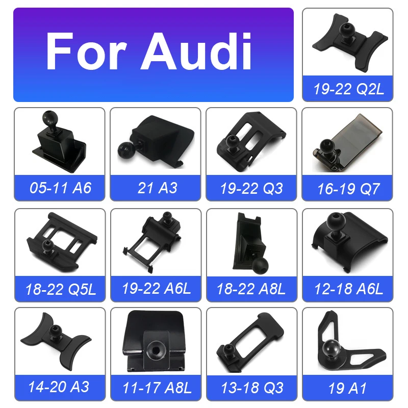 Car Dedicated Phone Holder Bracket Mount Special Base For Audi Q2L Q3 Q4 Q7 Q8 Q5L A6L A8L A4L A5 S4 S5 A3 Air Vent Bracket Clip