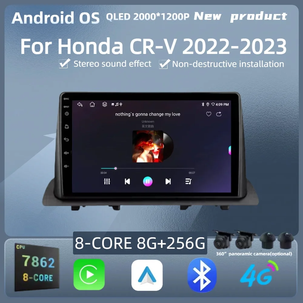 

Car Radio Multimedia Video 4G GPS For Honda CR-V 2022-2023 Android Navigation Autoradio Wireless Bluetooth Carplay Touch Screen