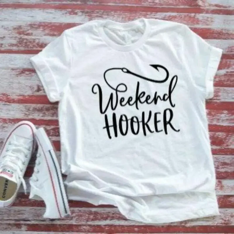 Fishing Weekend Hooker Soft White T Shirt