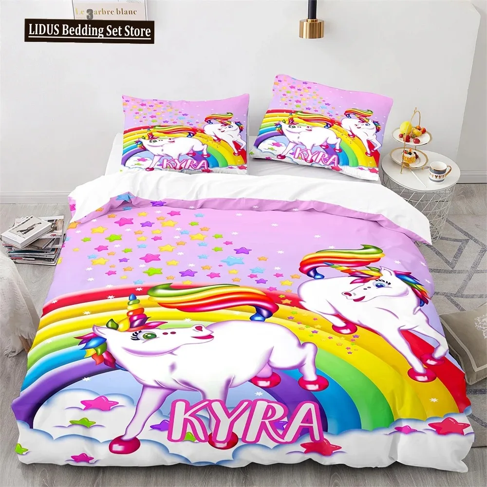 Unicorn Rainbow Duvet Cover Set King Twin Full Size Kids Boy Girl Bedding Set r Comforter Cover