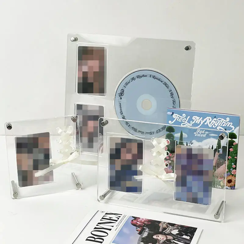 Kpop Photocard Stand Cornice per foto Cornice per esposizione Carte per idoli Cornice per foto Decorazioni per il desktop Decorazione di design per record Acrilico
