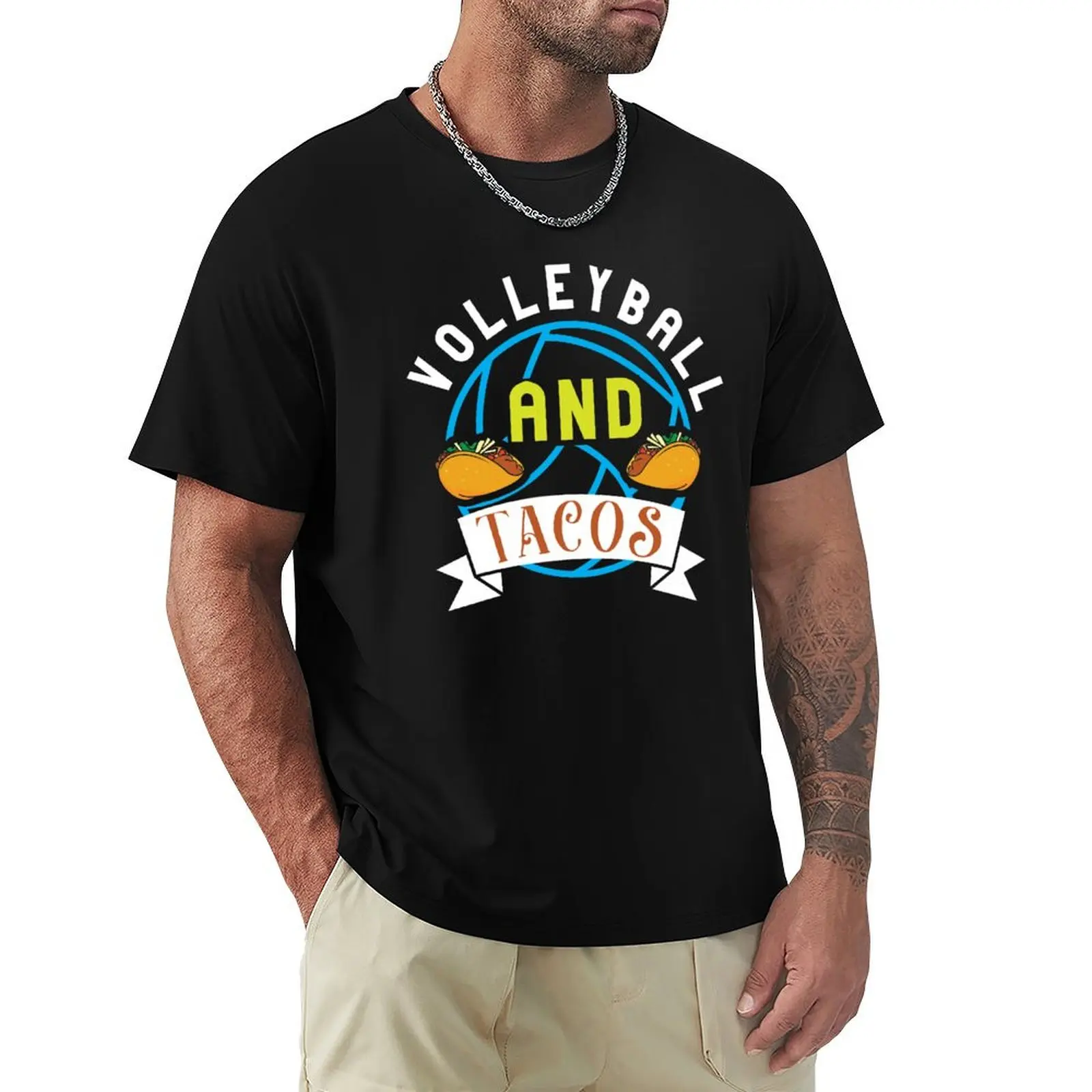 Volleyball and Tacos T-Shirt No Iron Casual Short Sleeve Top