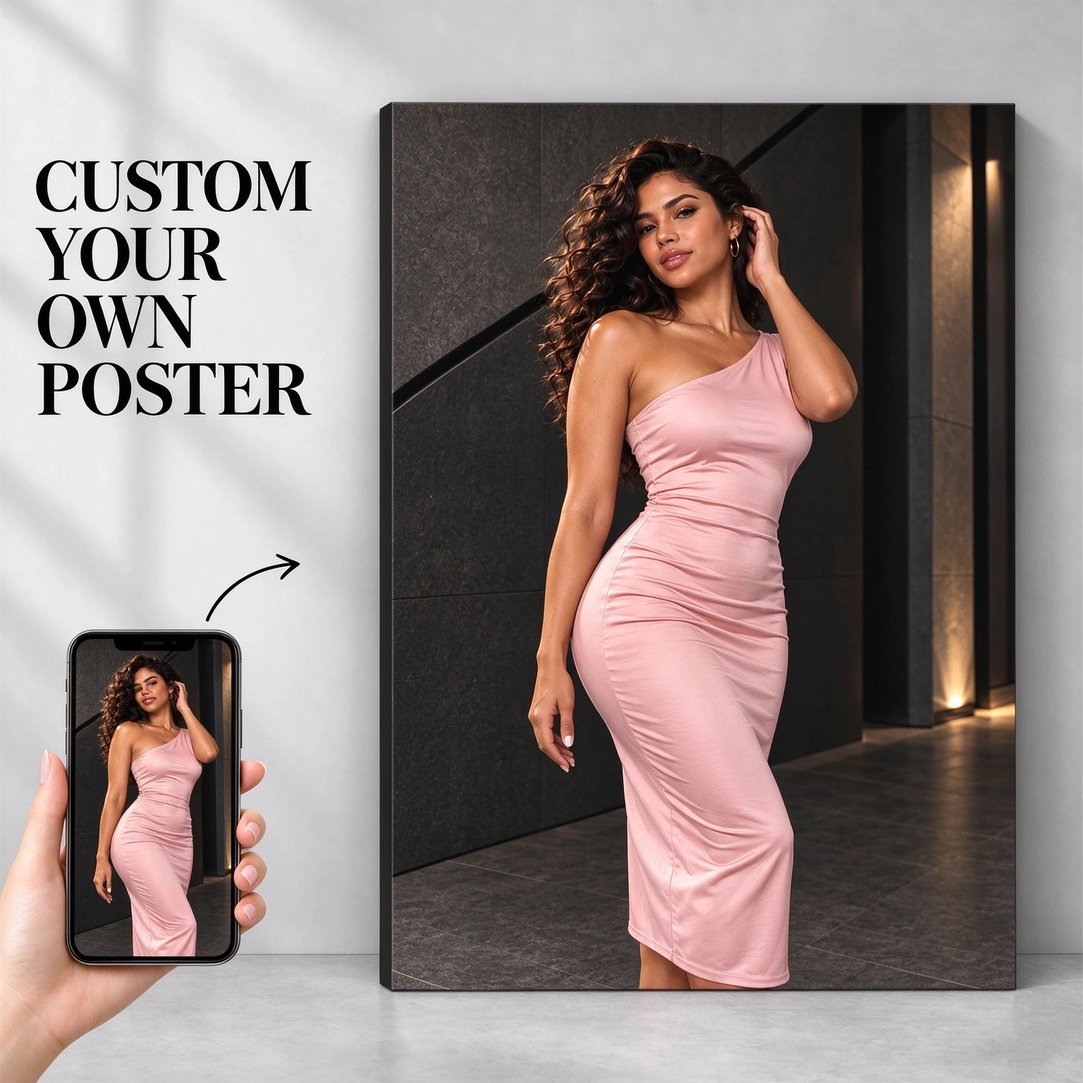 Custom Photo Canvas Print Unframed Wall Art for Friends, Custom Portrait Poster for Bedroom Decor & Birthday Keepsake Gift