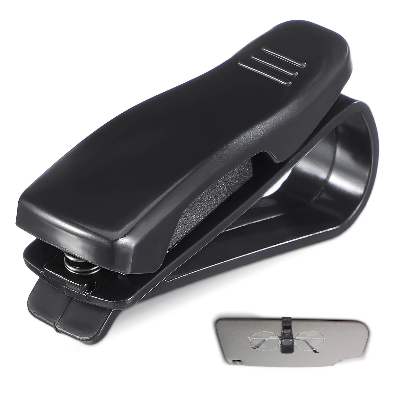 

Car Sunglasses Holder Black Plastic Sun Visor Clip Glasses Pen Business Card Ticket Organizer Sunglasses Holder