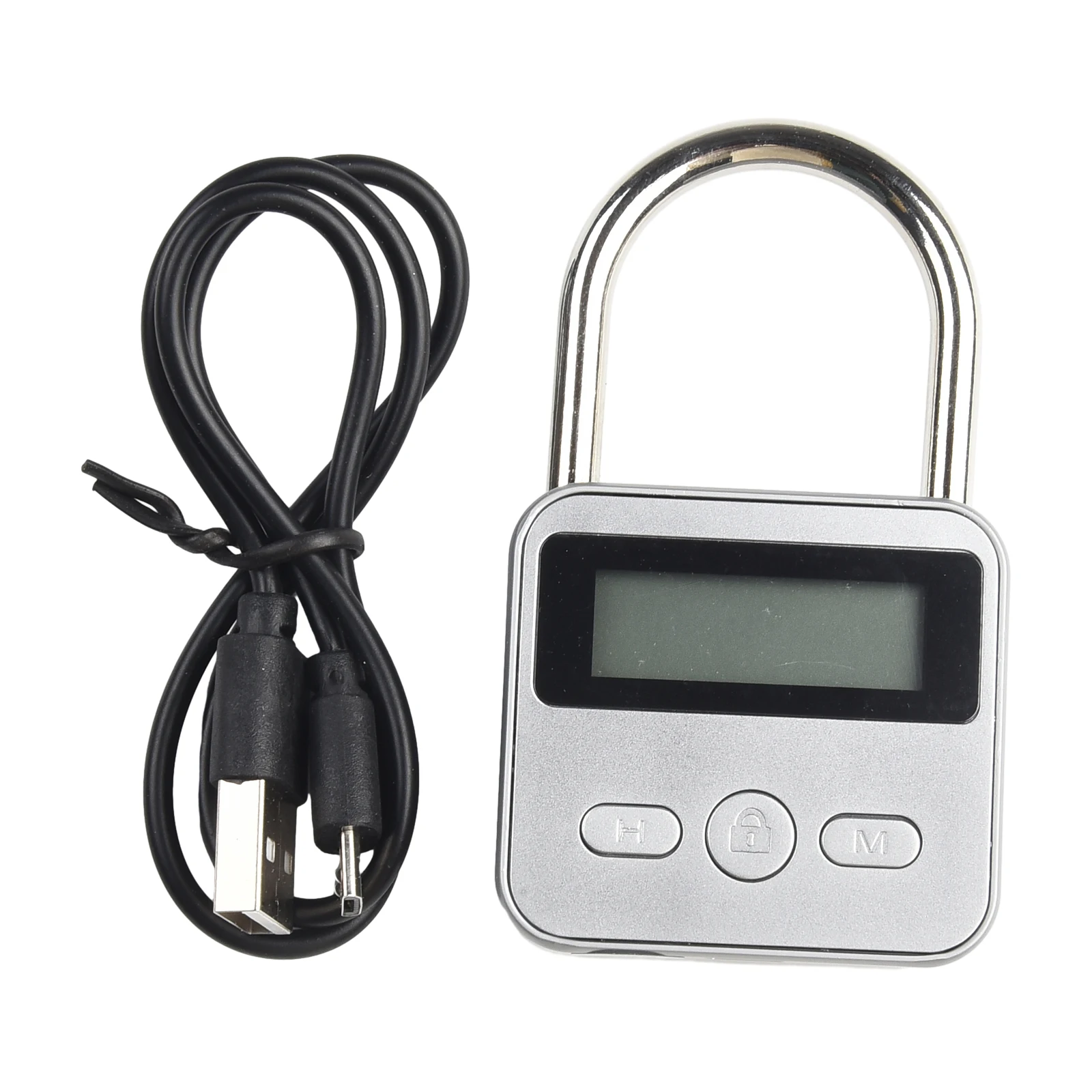 Timing Padlock Metal Timer Lock Electronic Time Heavy Duty Home Security LCD Display Multi Function USB Rechargeable
