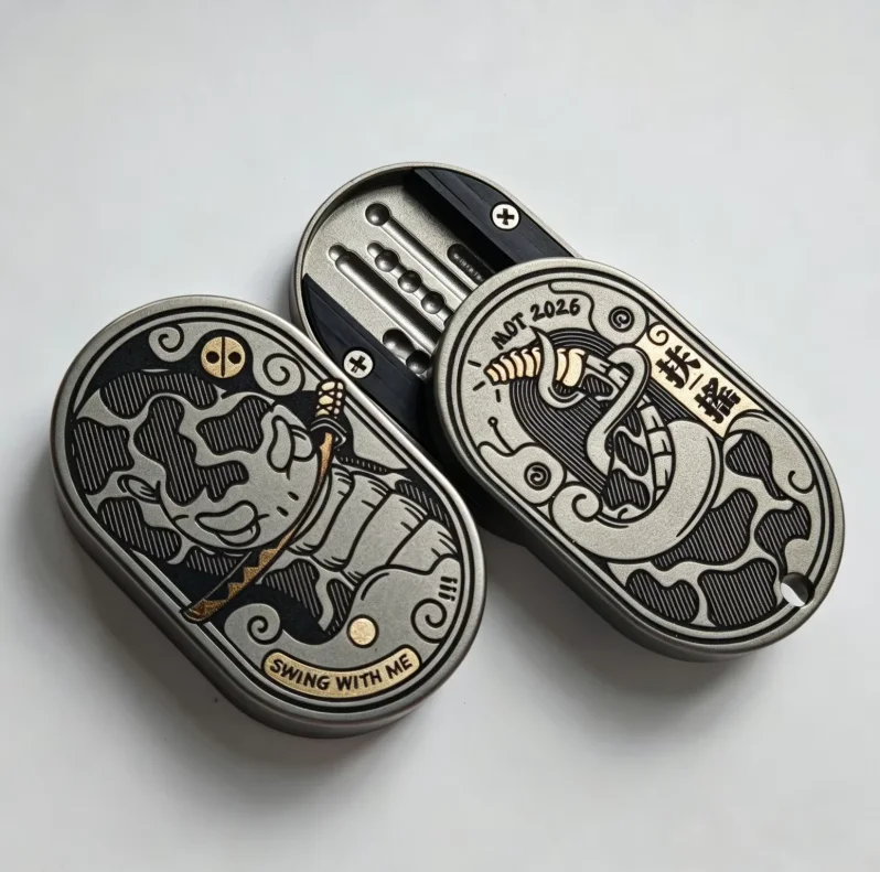 Fuyao Titanium Alloy EDC MIX Push Slider Rhythm Pro Track MIX Push Card EDC Decompression Toy Desktop Decoration