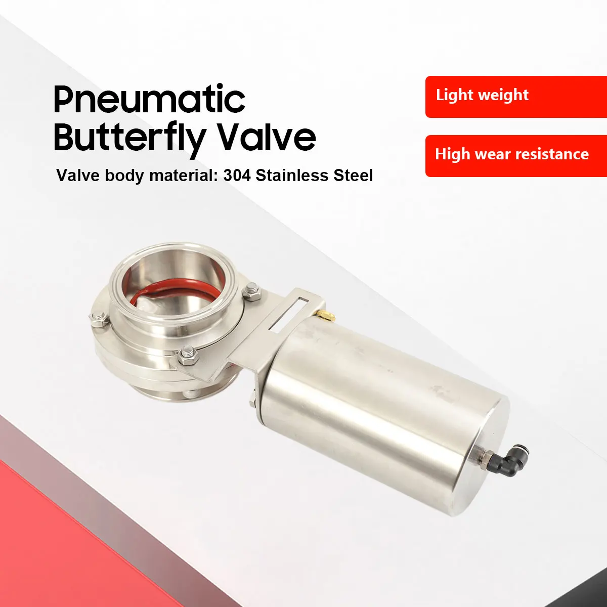 304 Stainless Steel Pneumatic Quick-loading Butterfly Valve Actuator Single Acting Pneumatic Sanitary Butterfly Valve