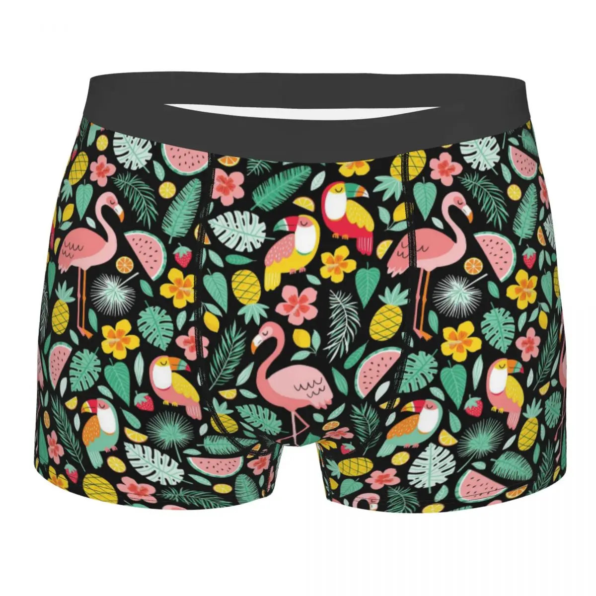 

Мужское нижнее белье на заказ, модные летние фламинго, тропические лвы, мужские трусы-боксеры, мягкие шорты, трусы
