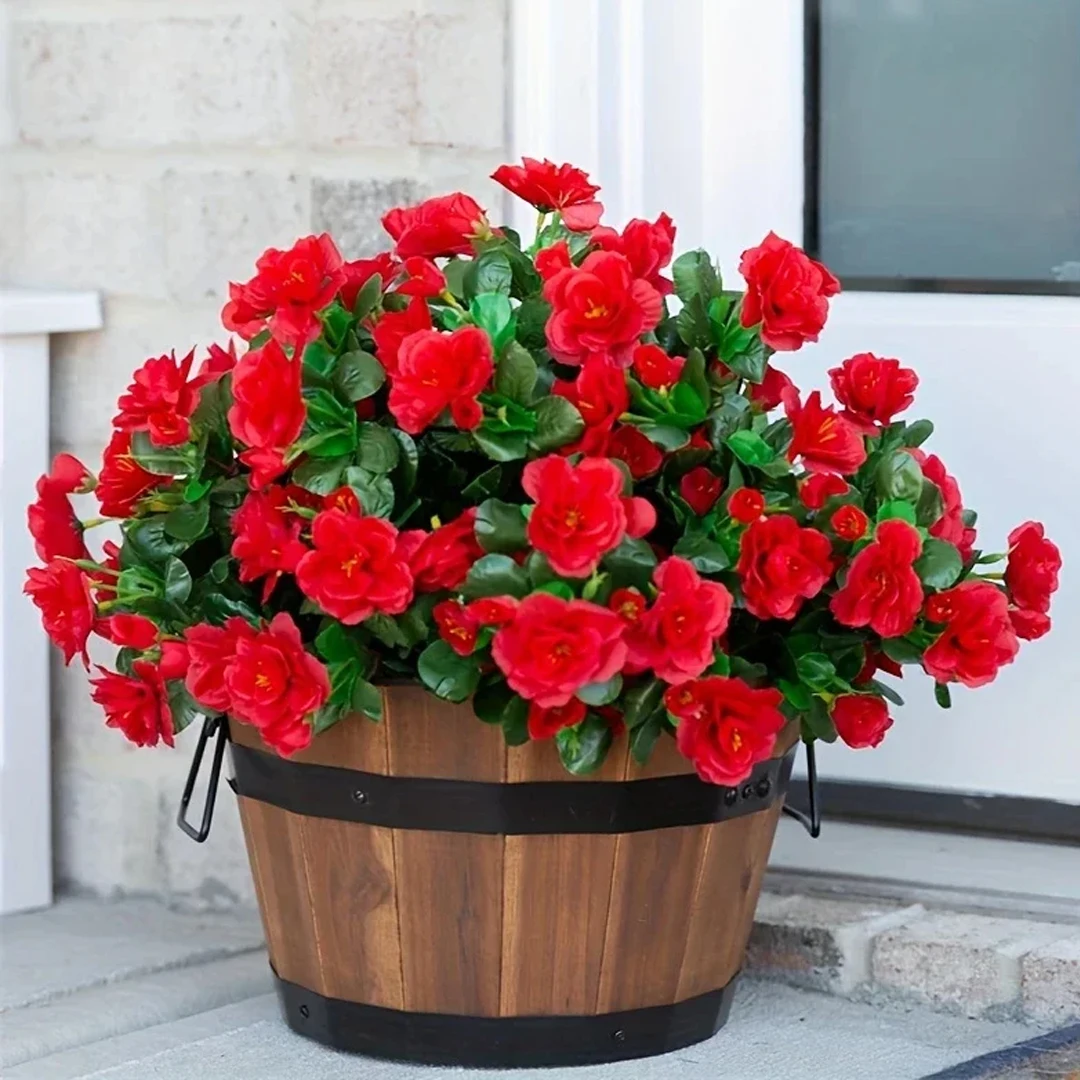 Outdoor Herbst Künstliche Rote Azalea Hochwertige Blumen UV-beständig Dekor Gefälschte Blumen Hause Zimmer Vase Dekorationen Für Garten