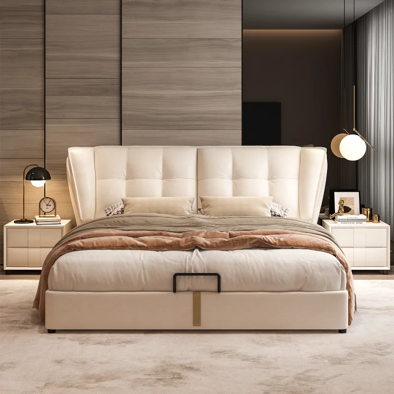 

Elegant Modern King Size Bed Luxury Princess Italian Comferter Bed Double Villa Cama Matrimonial Bedroom Set Furniture Queen