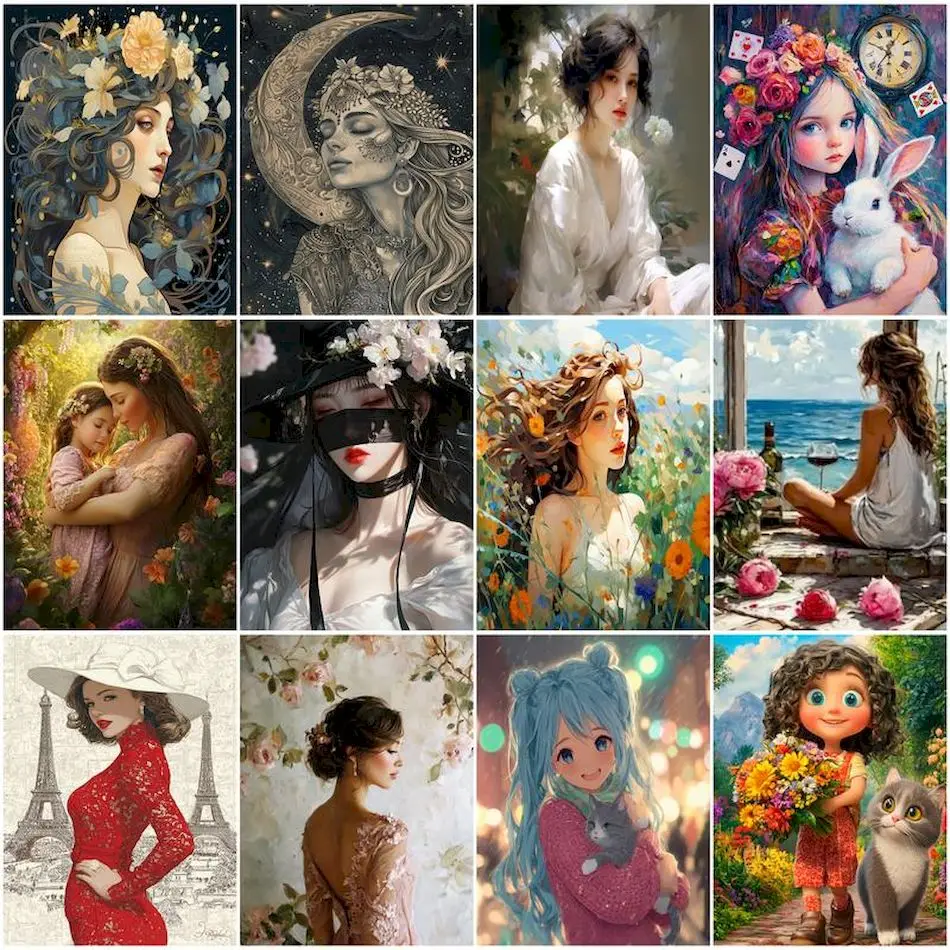 

RUOPOTY Oil Painting By Numbers Art Supplies Watercolor Women girls Art Supplies Paint Kit Color Markers Acrylic Paints Drawing