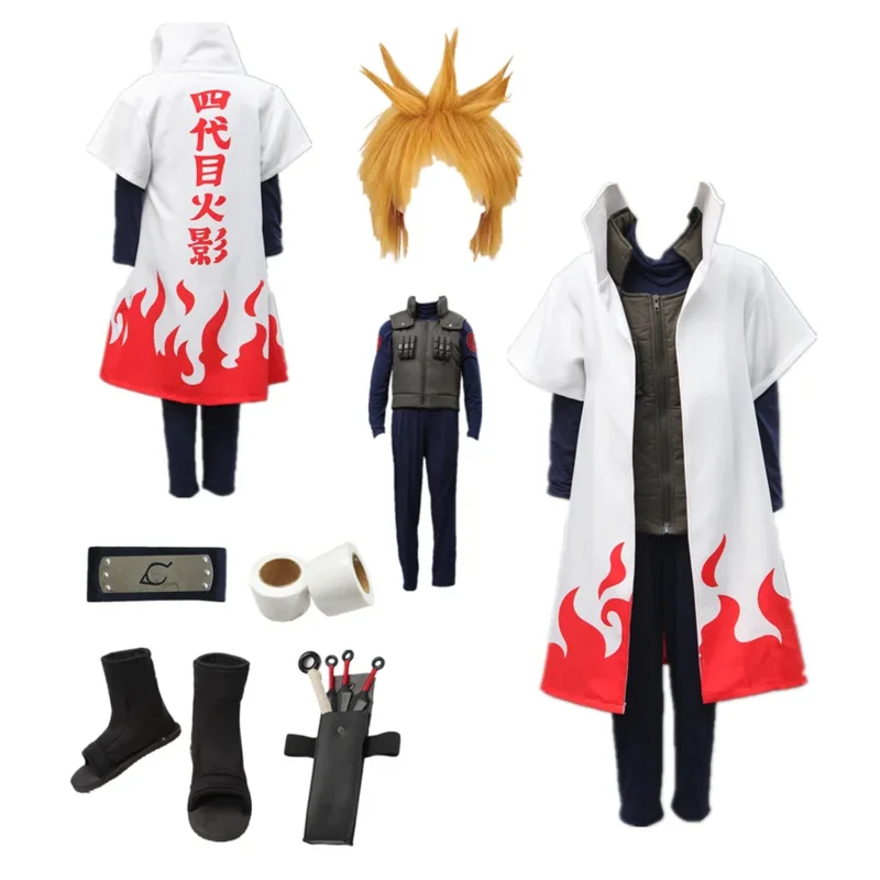 2025 New Anime cosplay Yondaime Hokage sama White Cape Vest Men's Suit Halloween costume comic AA