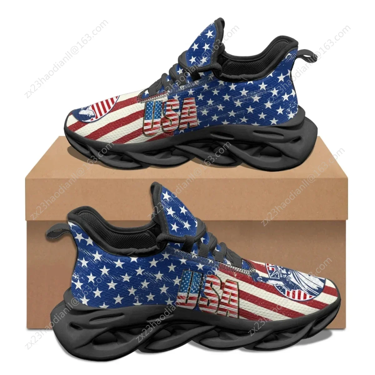 American Flag Designer Soft Sneakers Fashion Lace-up Nonslip Platform Shoes For Women Summer Independence Day Mesh Flats Hot New