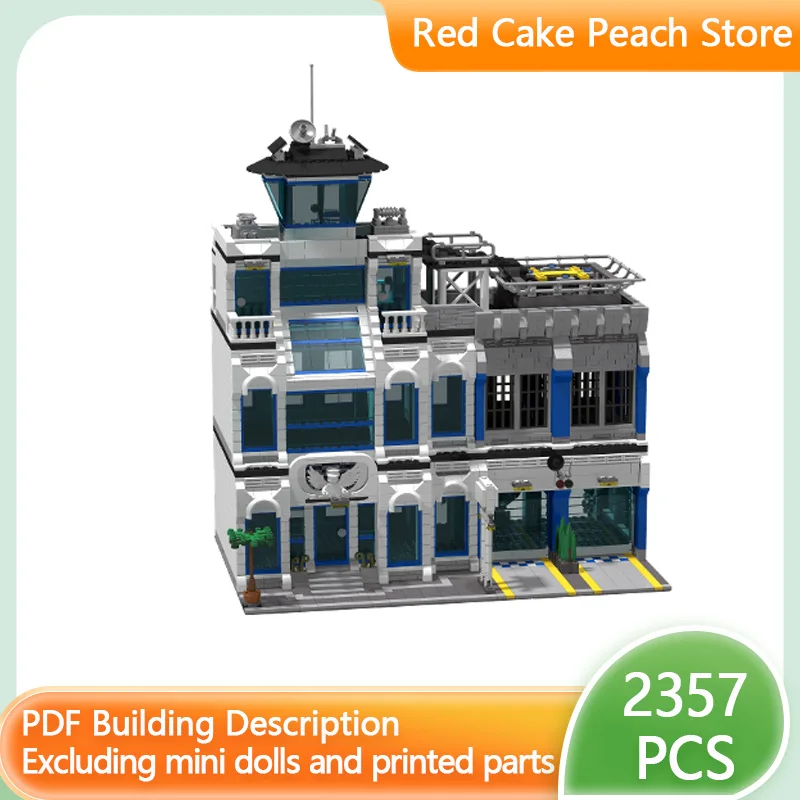 

City Street View Model MOC Building Bricks Police Station Center Modular Technology Children Holiday Gifts Assemble Toys Suit