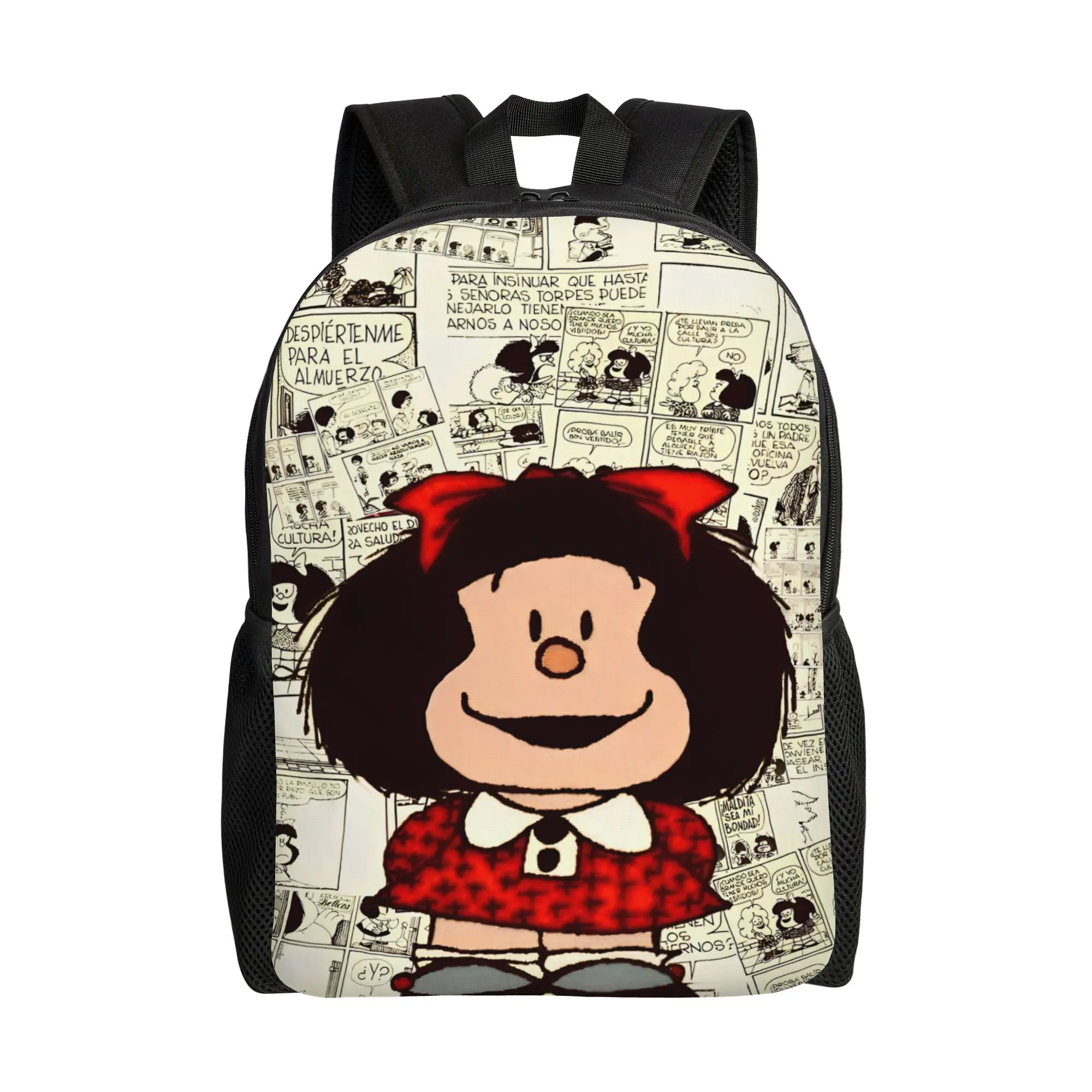 

Mafalda Anime Backpack for Men Women Casual High School Work Daypack Cartoon College Shoulder Bag Sports