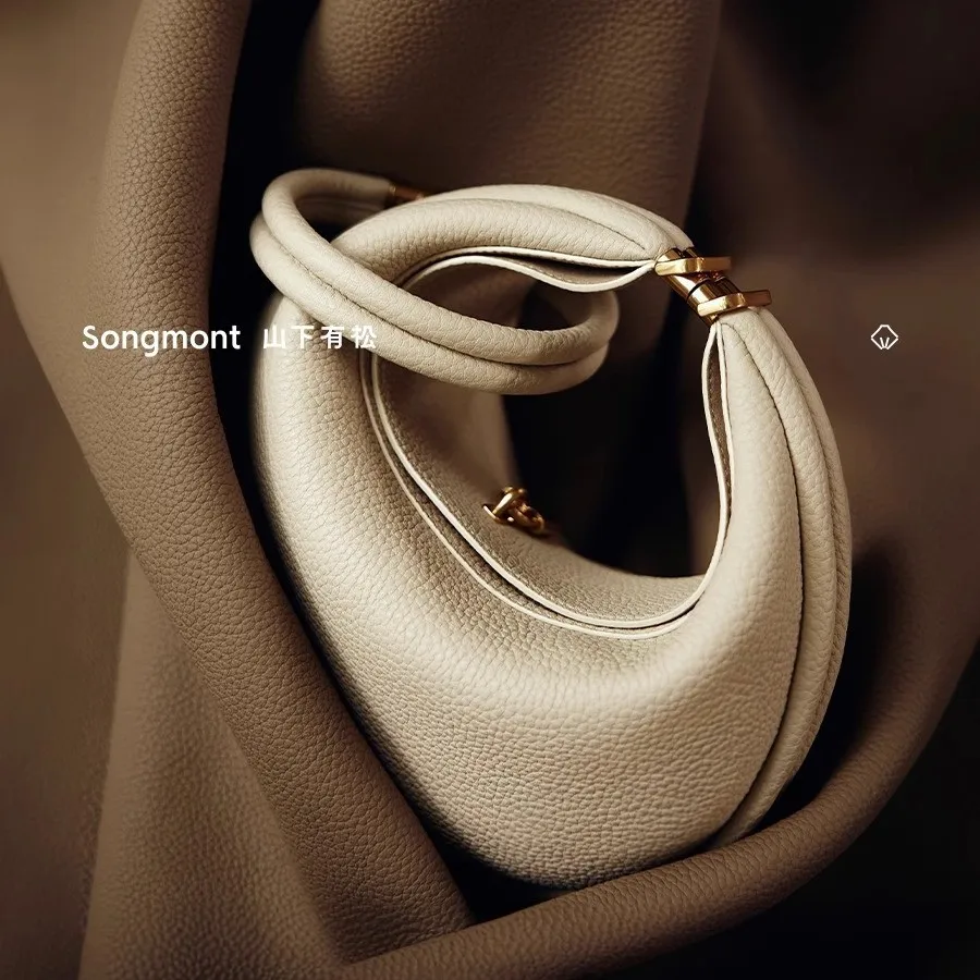 Songmont Medium Moon Bend Bag Series Head Layer Cowhide Large Capacity Crescent Bag Shoulder Armpit Bag