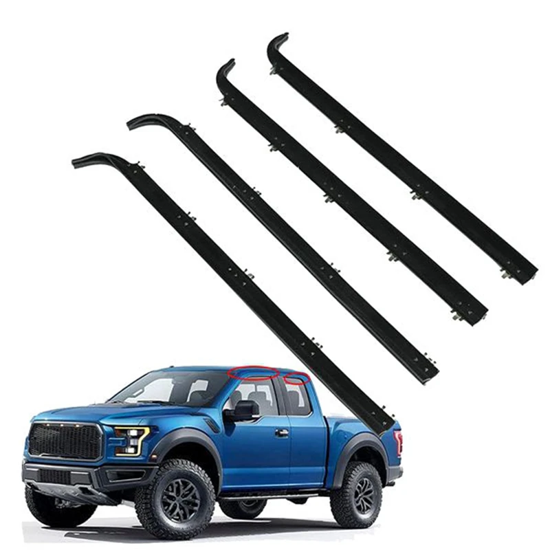 1Set Inner&Outer Car Door Window Seal Belt Weatherstrip Kits For Ford F150 F250 F350 Mustang 1987- 1997