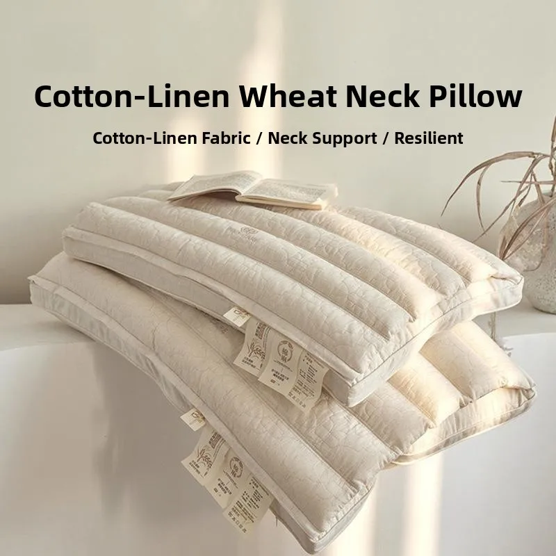 

Detachable Cotton Linen Buckwheat Neck Support Pillow for Adults Home Use Sleep Aid Pillow Core Single Person