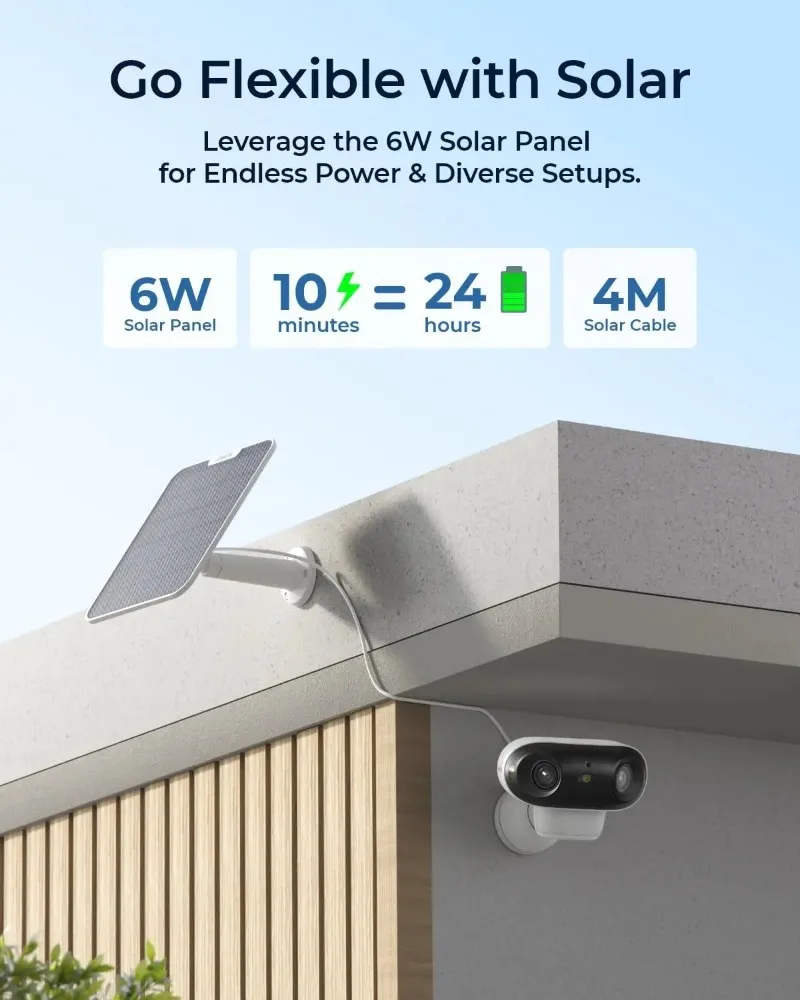4K Solar Security  Wireless Outdoor Dual-Lens 8MP Smart  Detection ColorX Battery WiFi  for Home Security