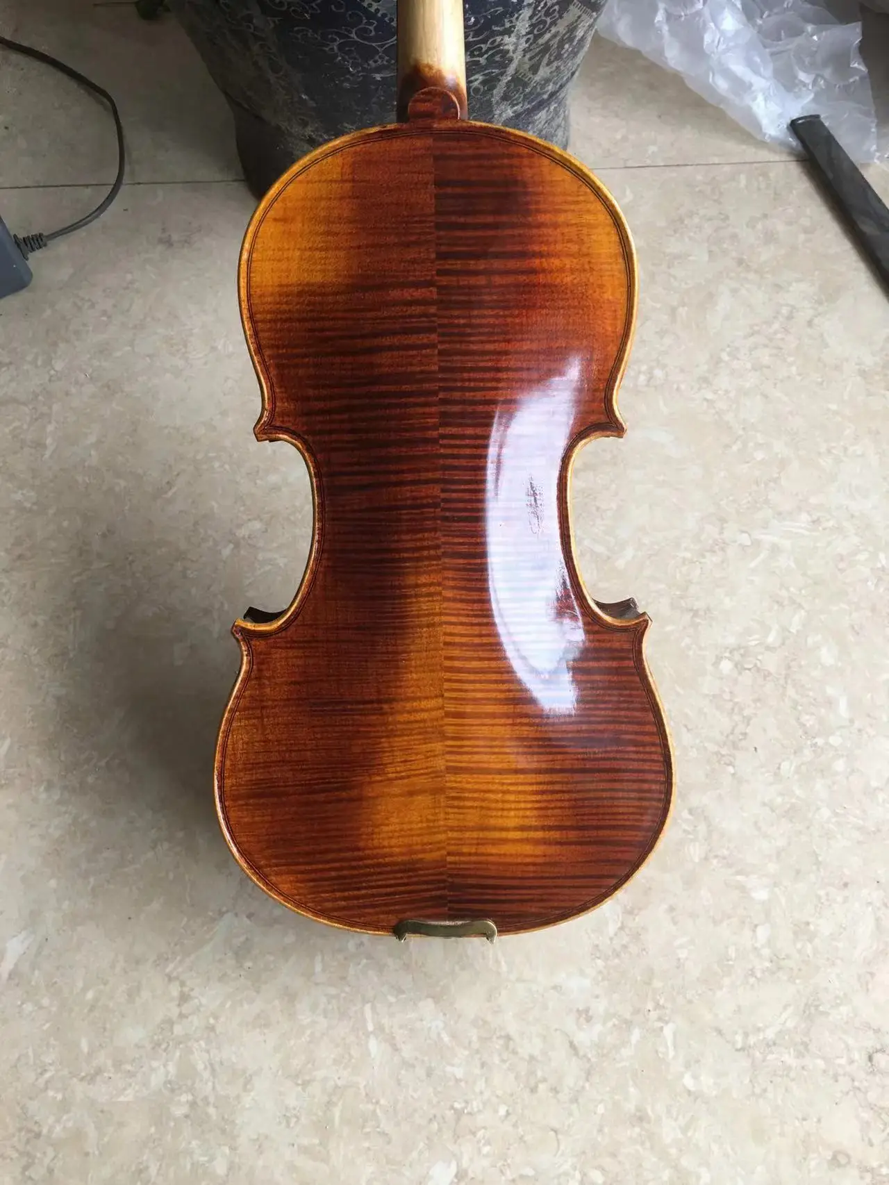 Handmade Advanced Violin, 4/4, Professional Varnish,Natural Flamed Maple,Spruce Plate, Ebony Parts, Bow Case Tuner, High Quality