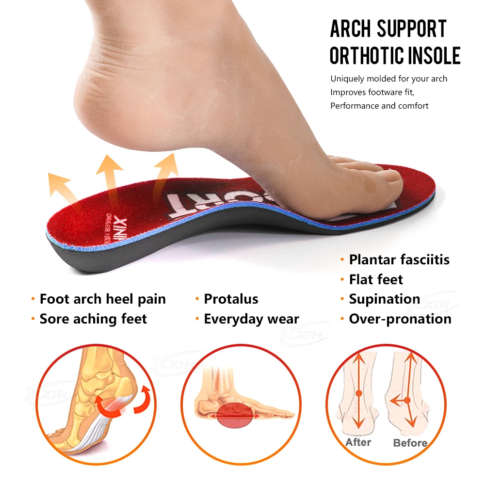 【Xxin】Arch Support Insole Orthopedic Insole Men Women Sport Shoe Insert Flat Foot Shoe Pad Size35-46