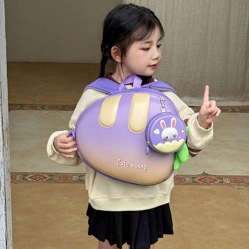 EVA Eggshell Children's Backpack Hard Cartoon Pattern Kindergarten Backpacks Cute Fun Radish Shaped Outdoor Kid‘s Bags