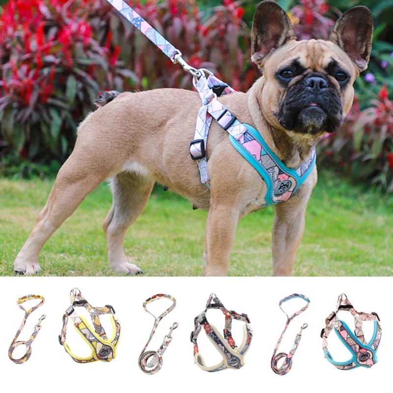 Puppy Dog Products X-Shaped Harness and Leash Set for Small Dogs Adjustable Breathable Pet Harnesses Leashes coleira cachorro