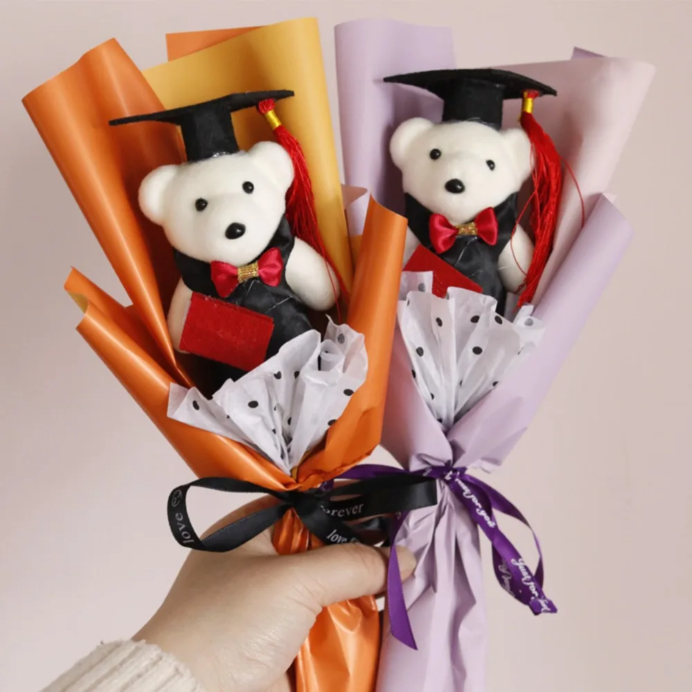 Chic Graduation Gift Cartoon Lovely Bear Bouquet Decoration Bear Animal Plush Toy Bear Bouquet  Valentine'S Day Birthday Party