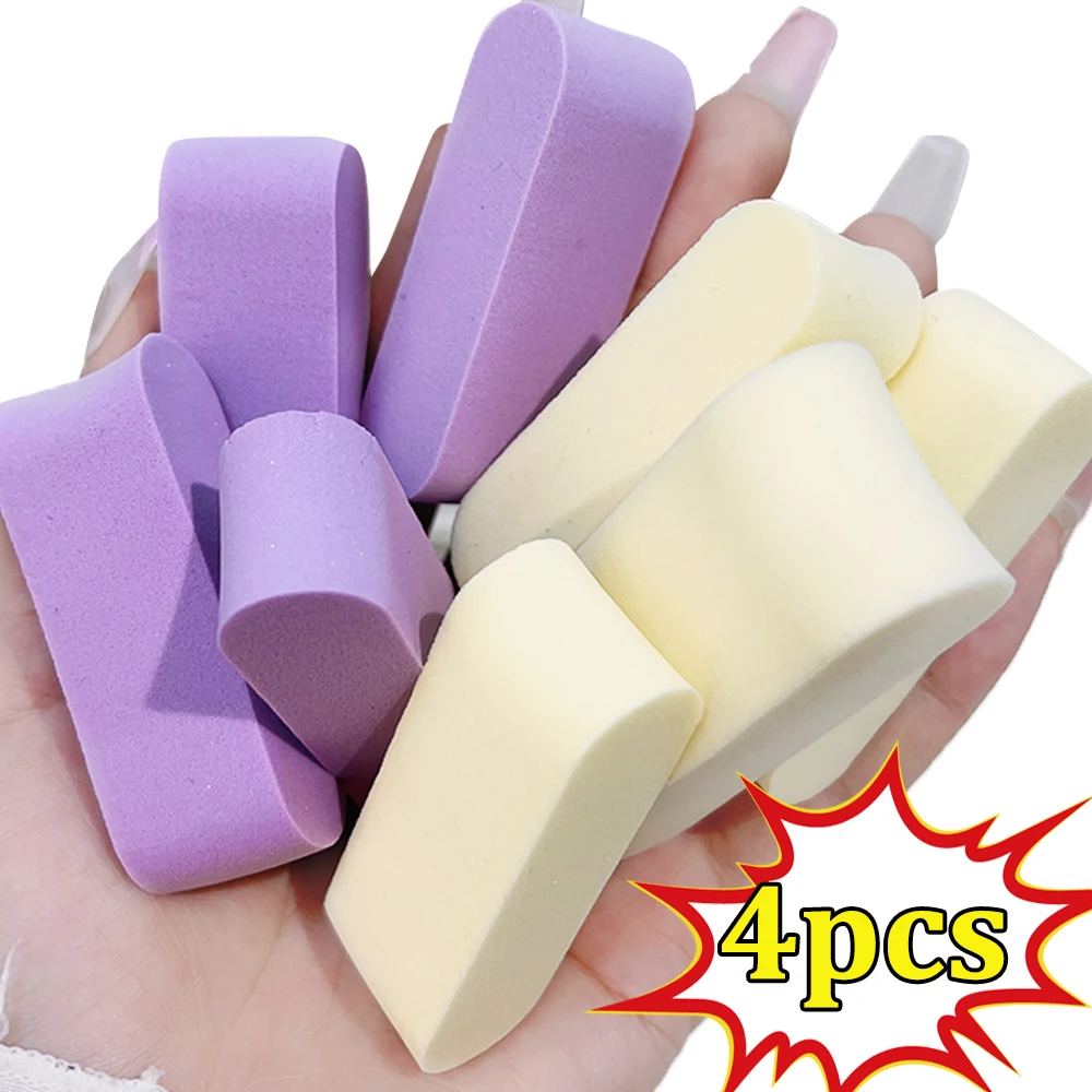 4pcs Soft Sponge Powder Puff Cheese Rice Cake Strip Wet and Dry Facail Concealer Foundation Blusher Korean Cosmetic Puffs Tools