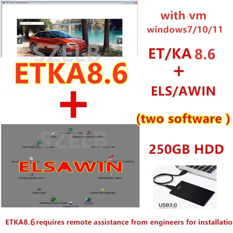 Neuester ETKA 8.6+ Elsawin 6.0 Autoreparatur Etka 8.6 Software Group Fahrzeuge Elektronischer Teilekatalog für V/W+AU//DI+SE//AT+SKO//DA