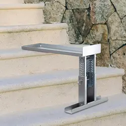 Nivelador de escalera de acero, estabilizador de altura ajustable para escaleras, herramienta de nivelación de Aide, escaleras individuales y de extensión