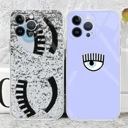 Hot Chiara Ferragni Eyes Eyes Phone Case For pattern iPhone 15 14 12 13 11 Pro Max Mini X XR XS Max 7 8 Plus transparent cover