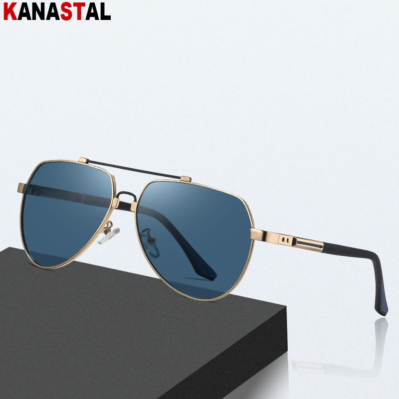 Men\'s Polarized Sunglasses UV400 Fashion Pilot Sun Glasses Male Metal Eyeglasses Frame Driving Flying Fishing Cyling Eyewear