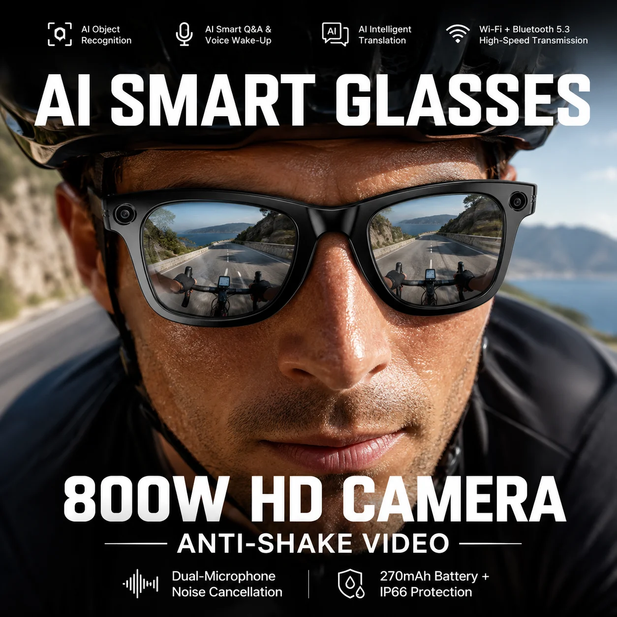 AI AI Smart Glasses W610 Eyewear Camera Voice Video Bluetooth Call Music Player Eyeglass Portable Earphones Sunglasses Headset - Aliexpress Deal