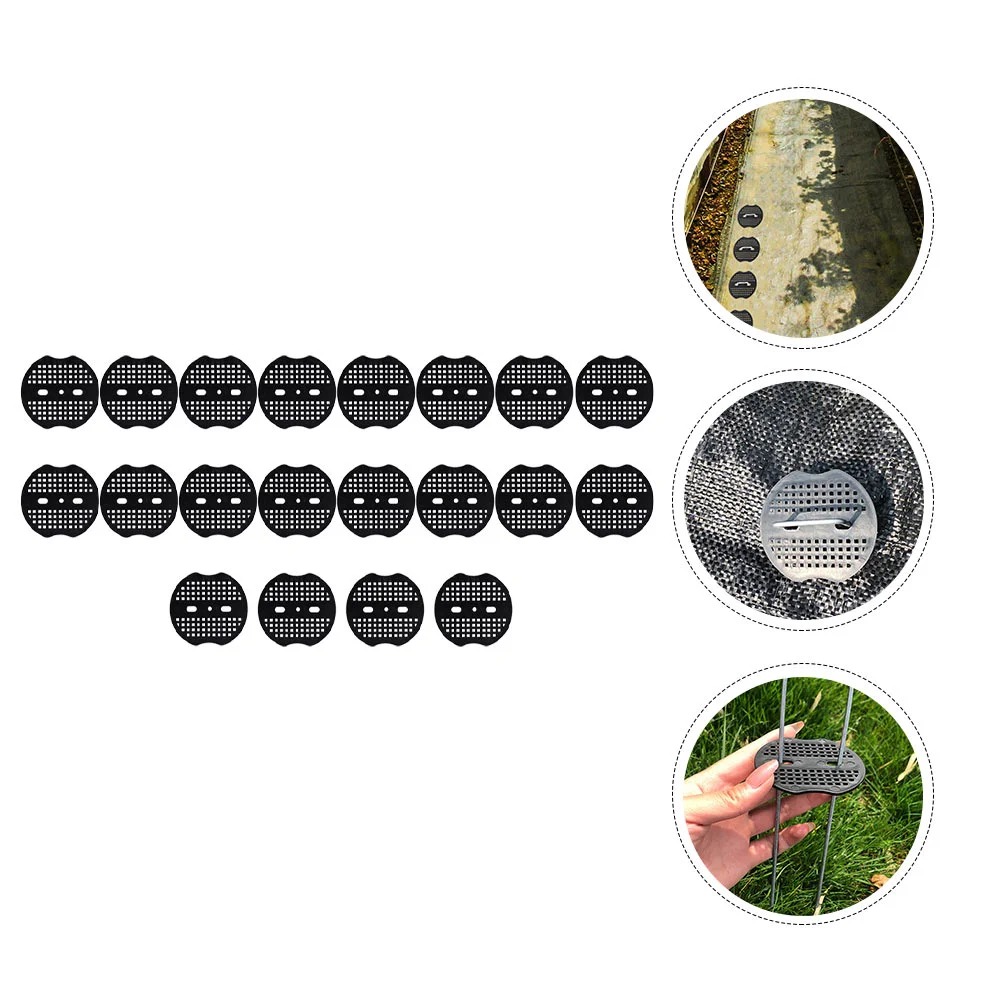 100 Pcs Heavy Duty Tarp Garden Nail Spacers U-Shaped Stakes Gasket Camping Peg Pads Staple Black Ground Outdoor