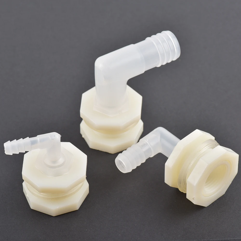 1 Zestaw ABS 1/2 cala do 6,4 ~ 20 mm Kolanko Złącze zbiornika wody Akwarium Ogrodowe Złącze węża nawadniającego Rura wodna Adapter 90 stopni